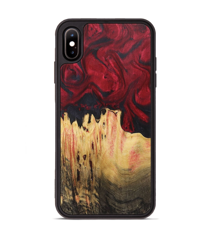 iPhone Xs Max Wood+Resin Phone Case - Leticia (Red, 720427)