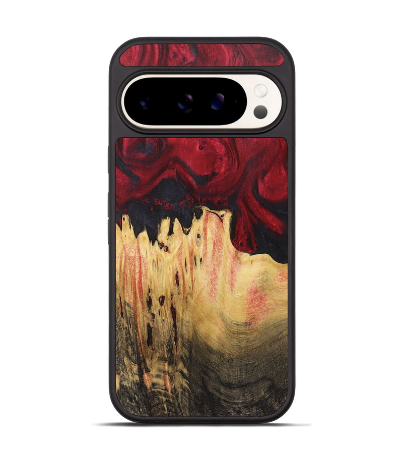 Pixel 9 Wood+Resin Phone Case - Leticia (Red, 720427)