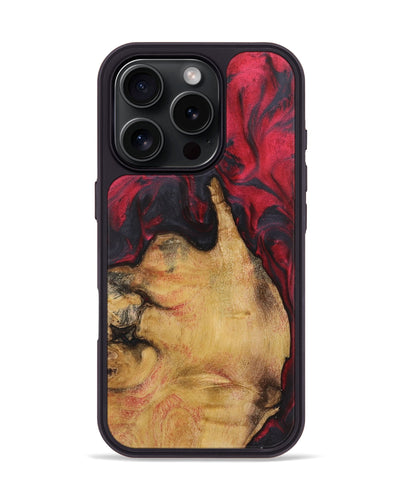 iPhone 16 Pro Wood+Resin Phone Case - Aylin (Red, 720434)