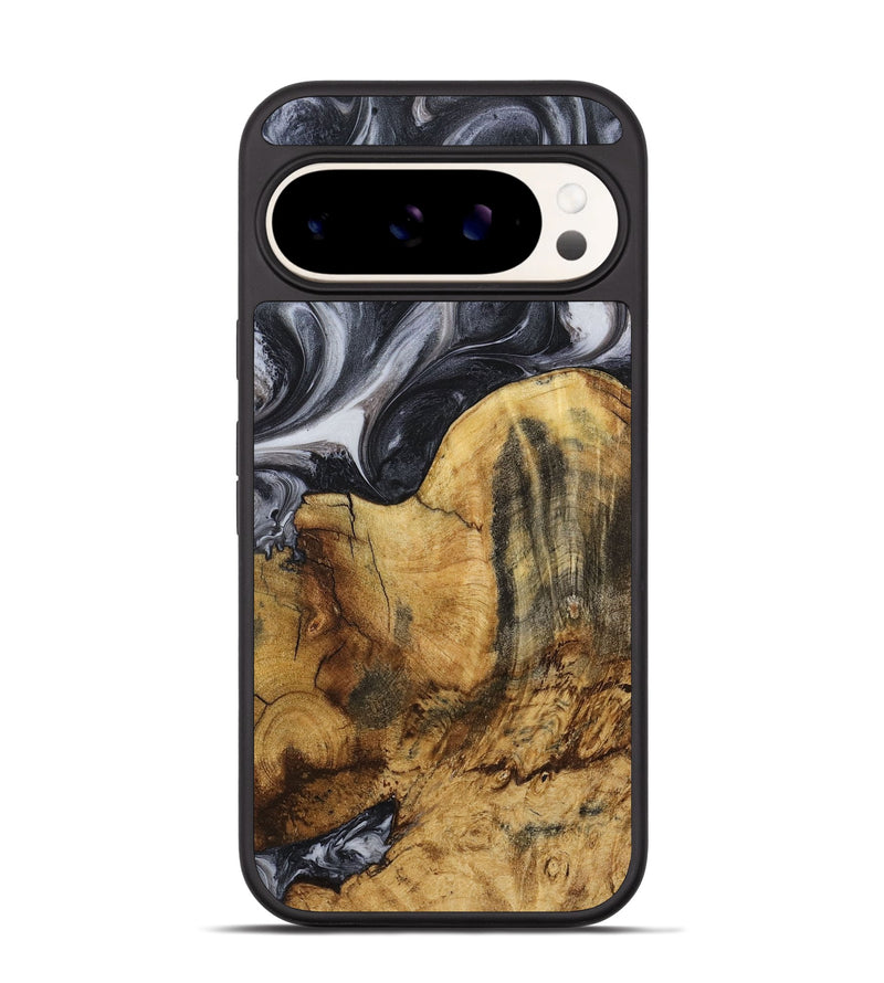 Pixel 9 Pro Wood+Resin Phone Case - Gabriella (Black & White, 720444)