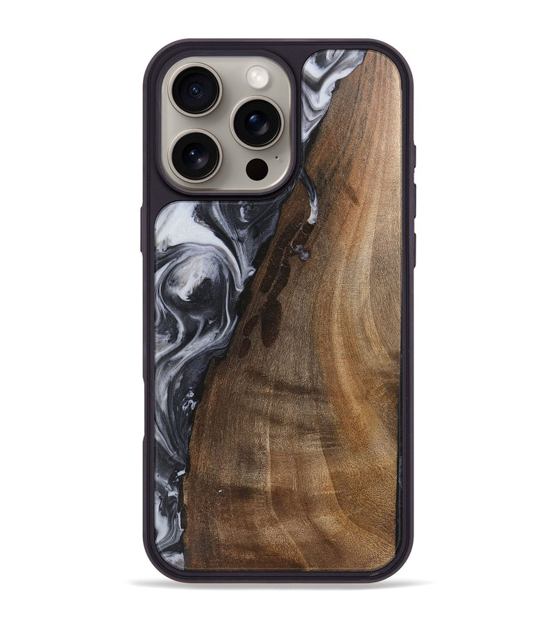 iPhone 16 Pro Max Wood+Resin Phone Case - Ryder (Black & White, 720446)