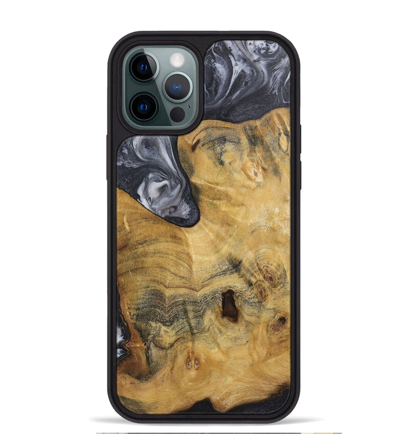 iPhone 12 Pro Max Wood+Resin Phone Case - Aubrey (Black & White, 720450)