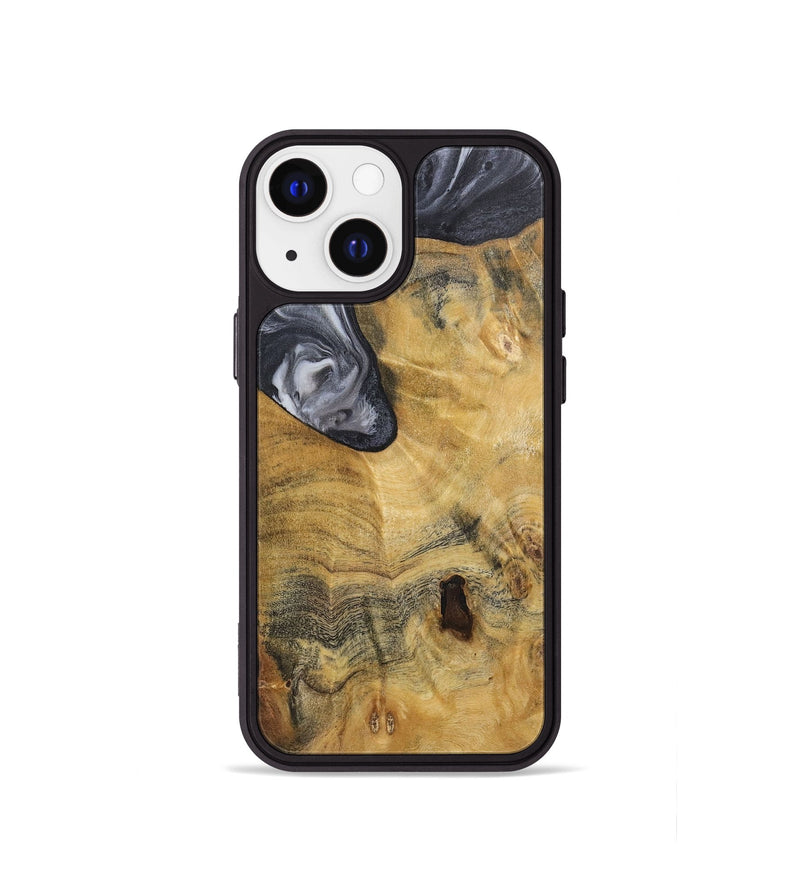 iPhone 13 mini Wood+Resin Phone Case - Aubrey (Black & White, 720450)