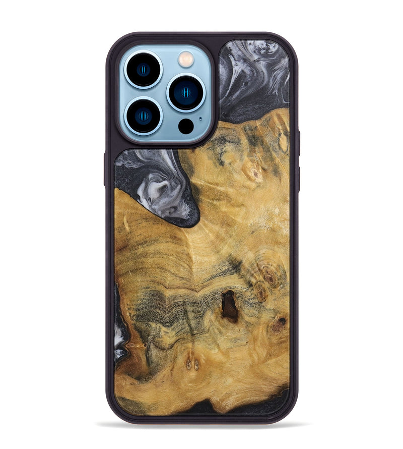 iPhone 14 Pro Max Wood+Resin Phone Case - Aubrey (Black & White, 720450)