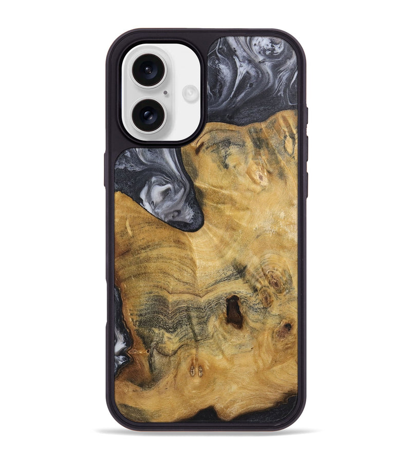 iPhone 16 Plus Wood+Resin Phone Case - Aubrey (Black & White, 720450)