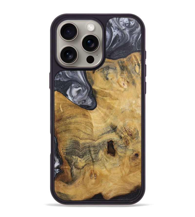 iPhone 16 Pro Max Wood+Resin Phone Case - Aubrey (Black & White, 720450)