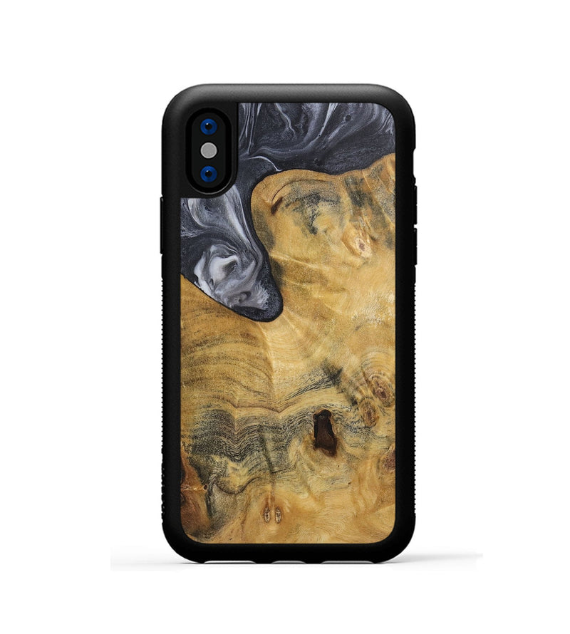 iPhone Xs Wood+Resin Phone Case - Aubrey (Black & White, 720450)