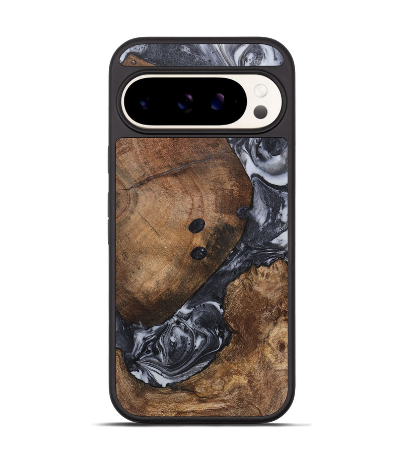 Pixel 9 Pro Wood+Resin Phone Case - Sadie (Black & White, 720452)