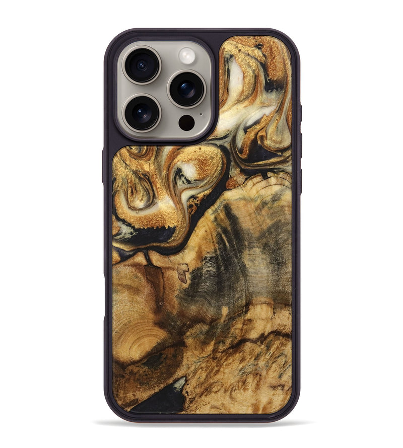 iPhone 16 Pro Max Wood+Resin Phone Case - Niko (Black & White, 720454)