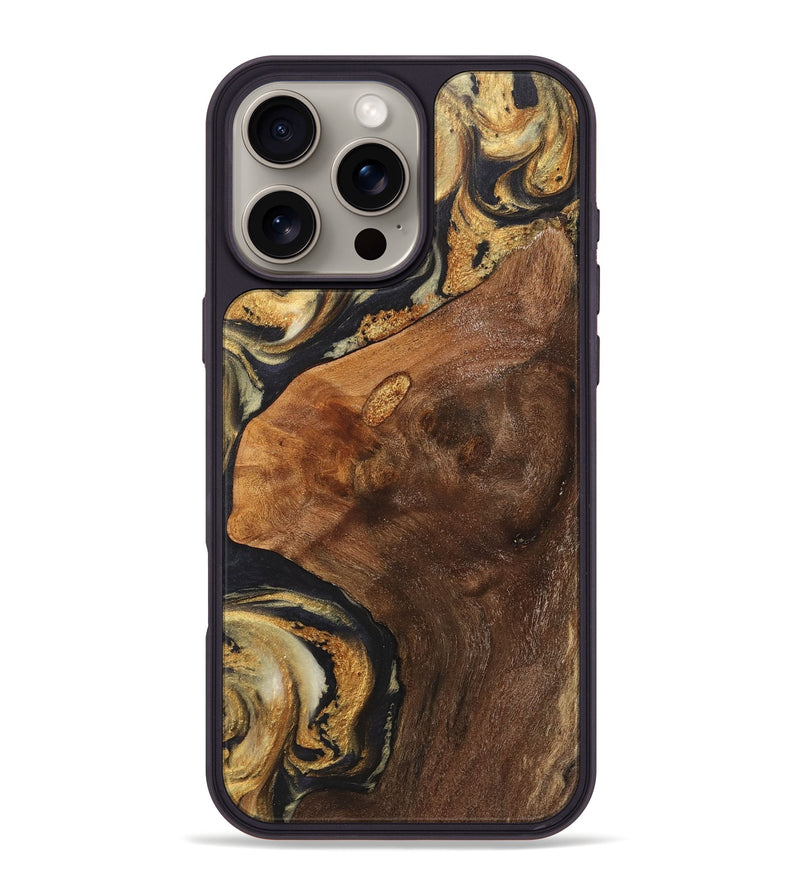 iPhone 16 Pro Max Wood+Resin Phone Case - Eddie (Black & White, 720455)