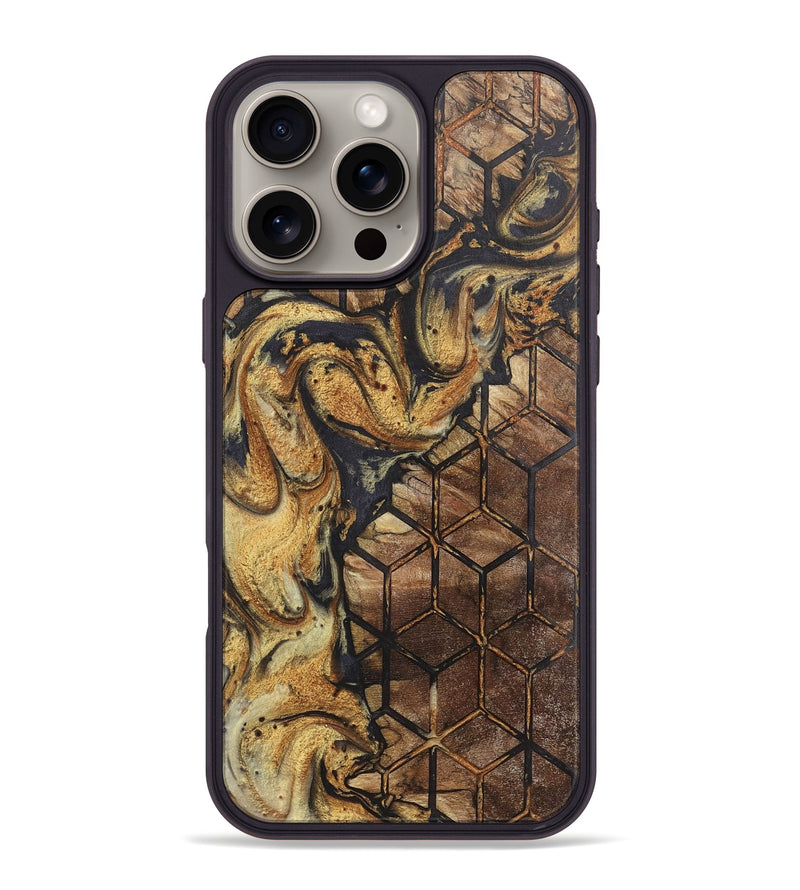 iPhone 16 Pro Max Wood+Resin Phone Case - Sandra (Pattern, 720481)