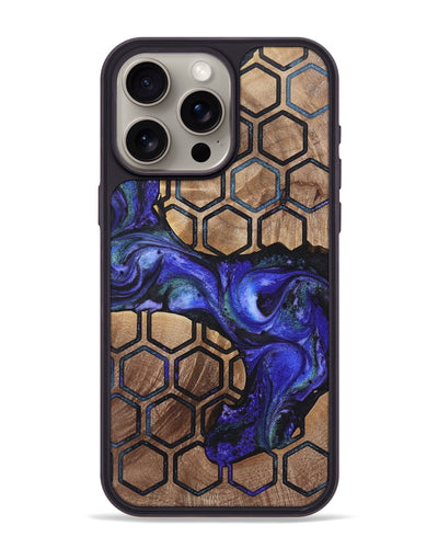 iPhone 15 Pro Max Wood+Resin Phone Case - Jo (Pattern, 720489)