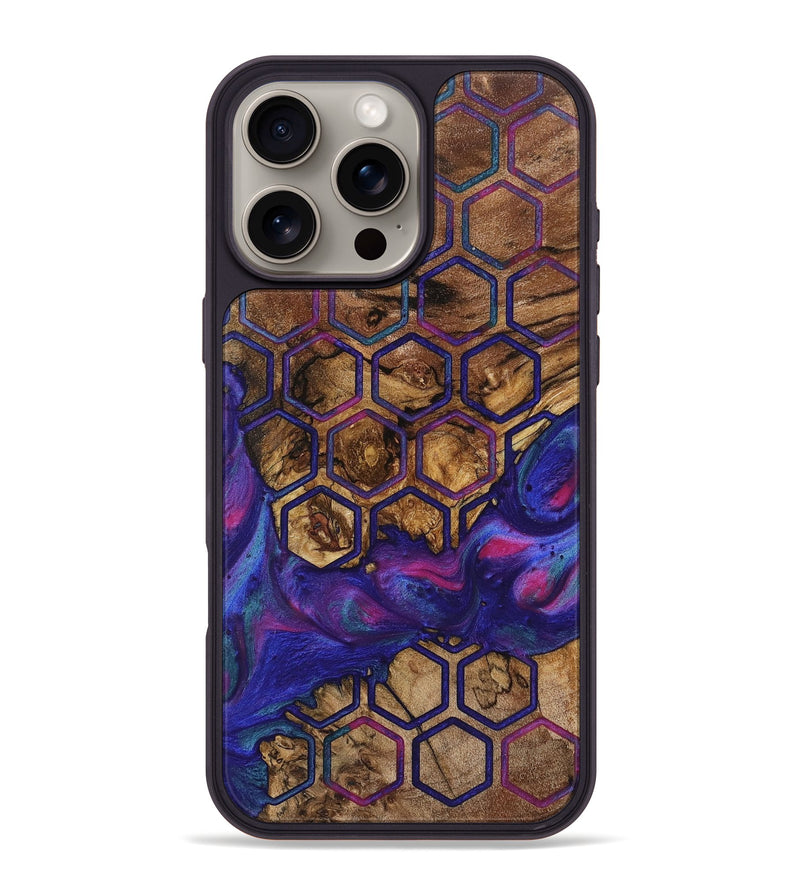 iPhone 16 Pro Max Wood+Resin Phone Case - Paislee (Pattern, 720498)