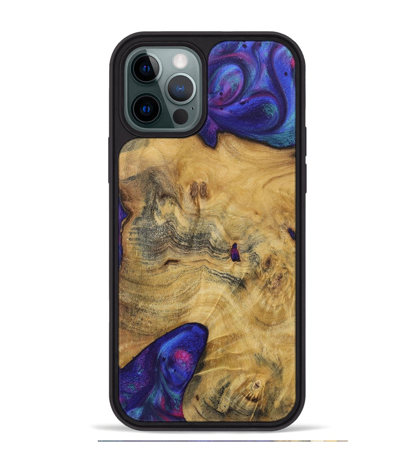 iPhone 12 Pro Max Wood+Resin Phone Case - Izabella (Purple, 720499)