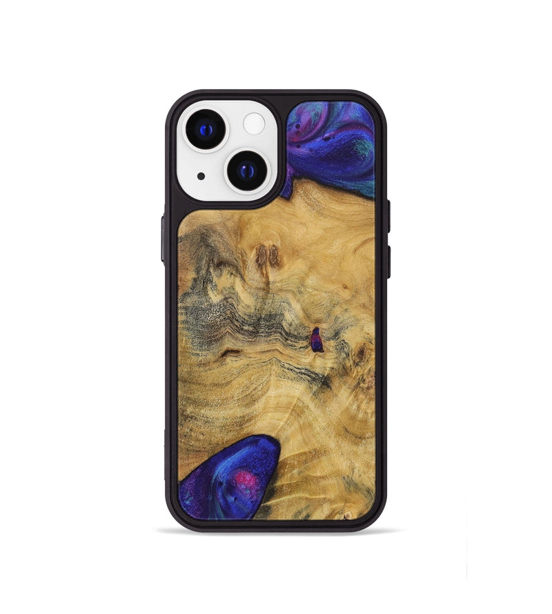 iPhone 13 mini Wood+Resin Phone Case - Izabella (Purple, 720499)