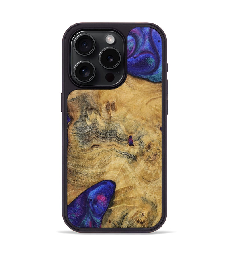 iPhone 15 Pro Wood+Resin Phone Case - Izabella (Purple, 720499)