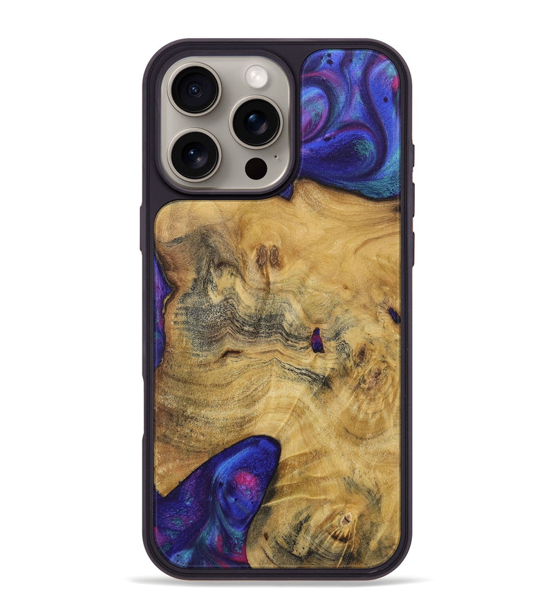 iPhone 16 Pro Max Wood+Resin Phone Case - Izabella (Purple, 720499)