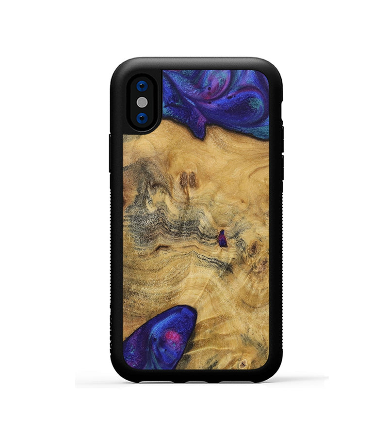 iPhone Xs Wood+Resin Phone Case - Izabella (Purple, 720499)