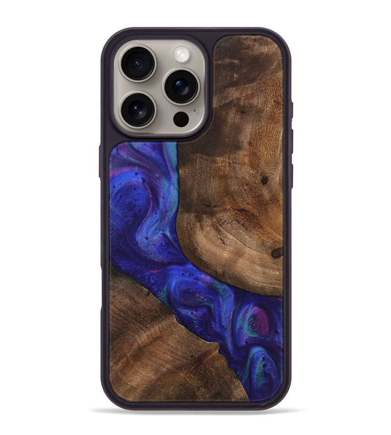 iPhone 16 Pro Max Wood+Resin Phone Case - Samuel (Purple, 720500)