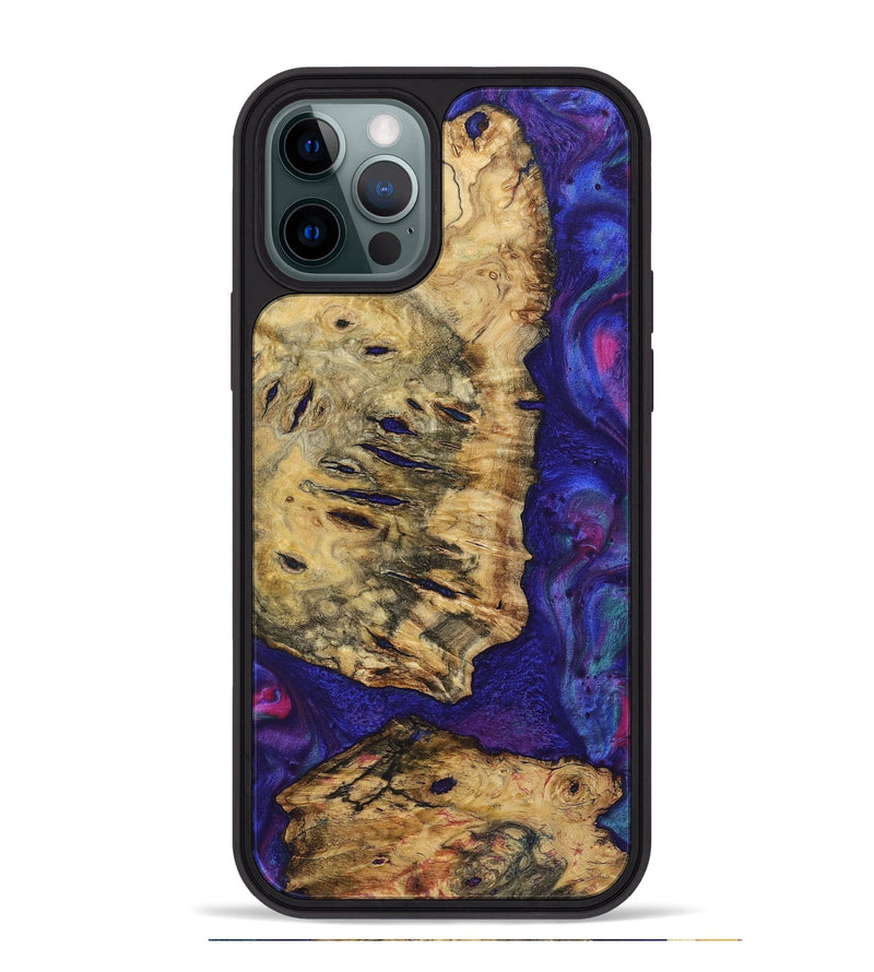 iPhone 12 Pro Max Wood+Resin Phone Case - Freddie (Purple, 720501)