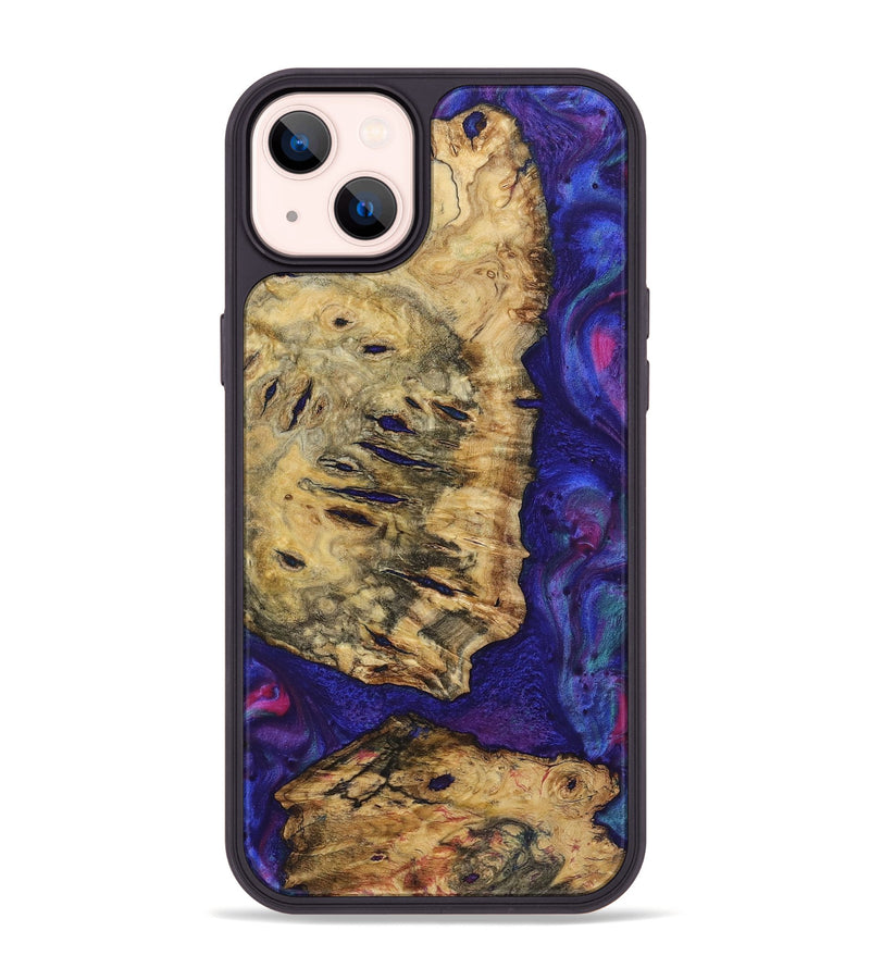 iPhone 14 Plus Wood+Resin Phone Case - Freddie (Purple, 720501)