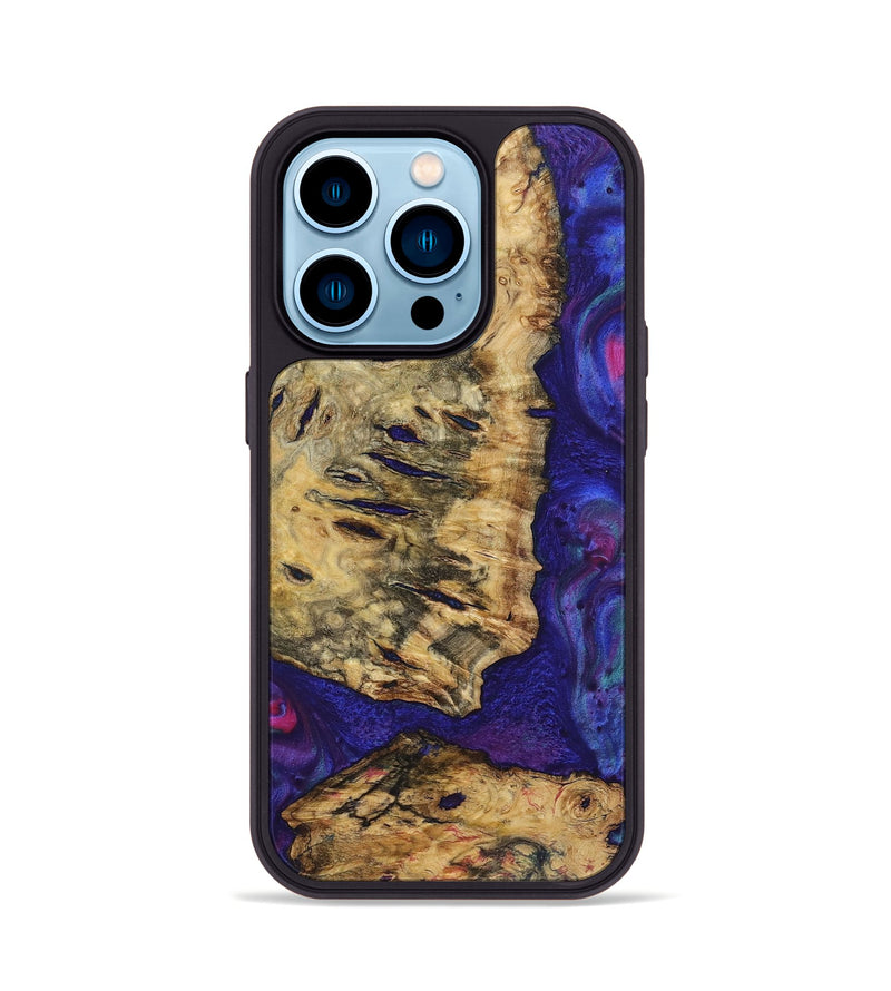 iPhone 14 Pro Wood+Resin Phone Case - Freddie (Purple, 720501)