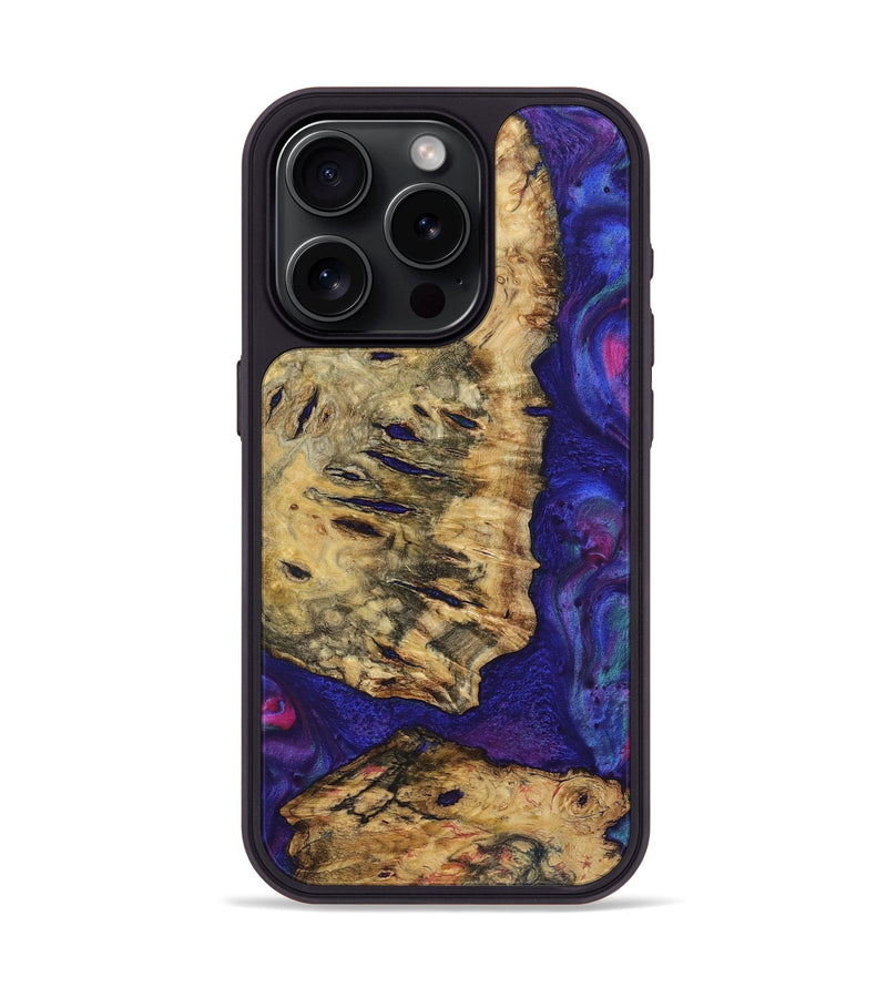 iPhone 15 Pro Wood+Resin Phone Case - Freddie (Purple, 720501)