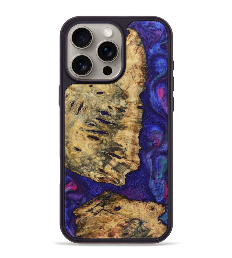 iPhone 16 Pro Max Wood+Resin Phone Case - Freddie (Purple, 720501)