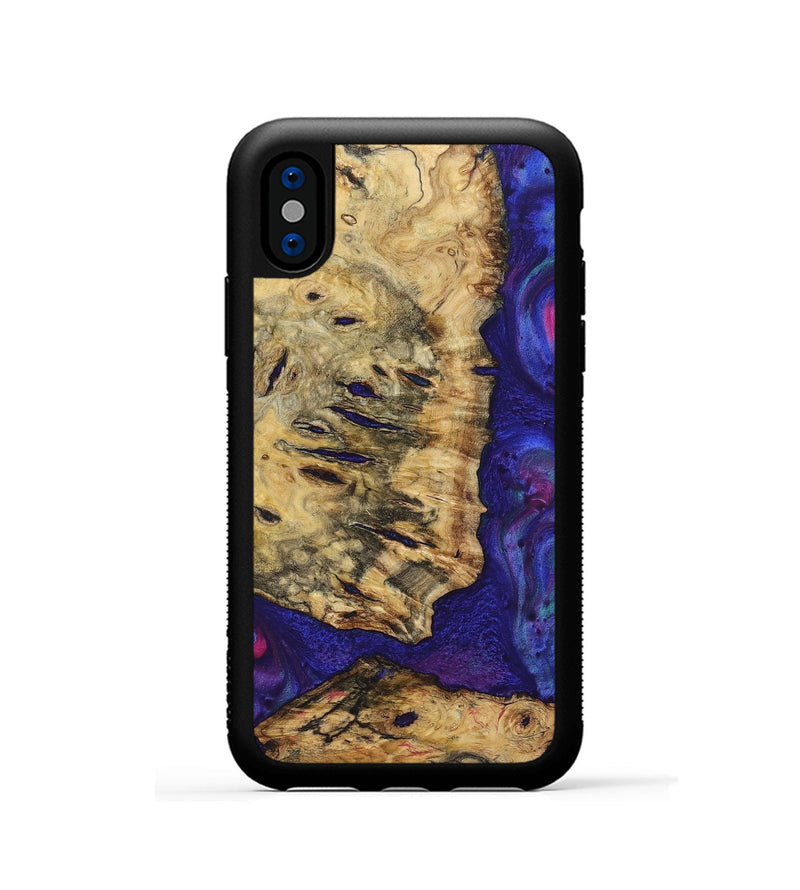 iPhone Xs Wood+Resin Phone Case - Freddie (Purple, 720501)