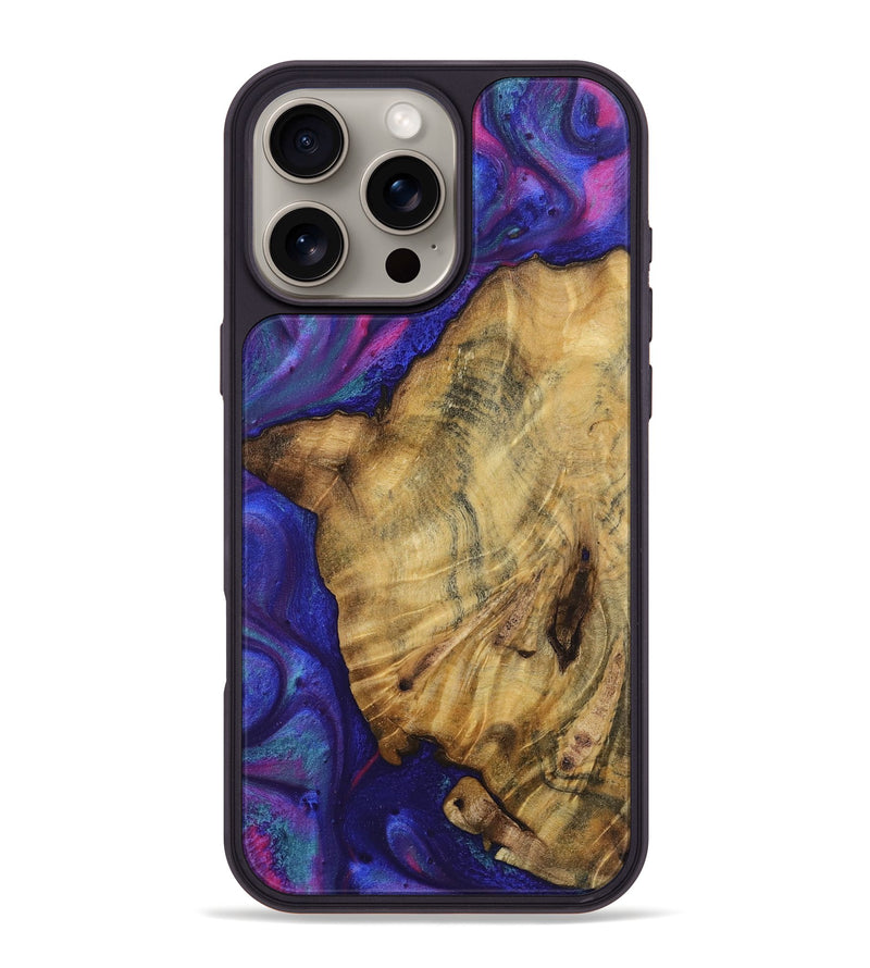 iPhone 16 Pro Max Wood+Resin Phone Case - Ximena (Purple, 720509)