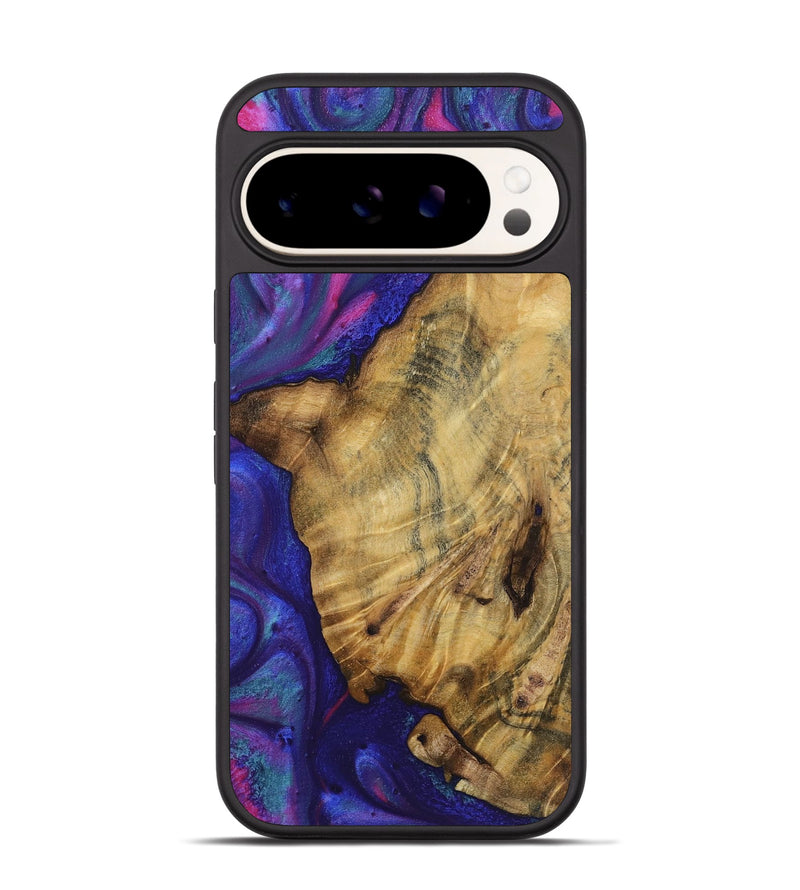 Pixel 9 Wood+Resin Phone Case - Ximena (Purple, 720509)