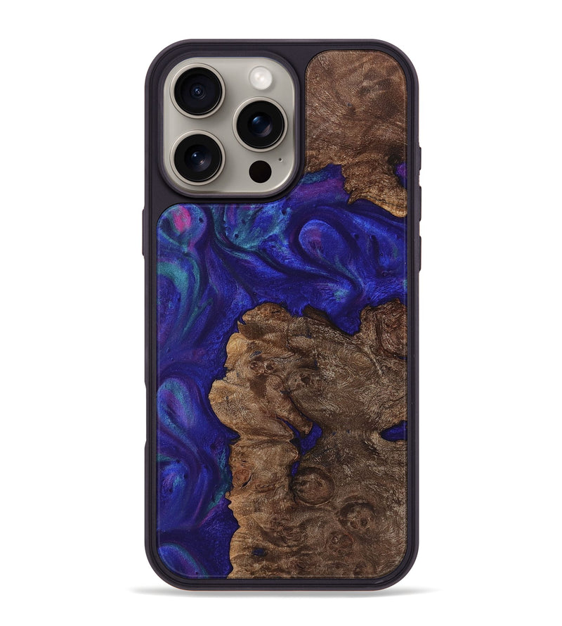 iPhone 16 Pro Max Wood+Resin Phone Case - Elsie (Purple, 720510)