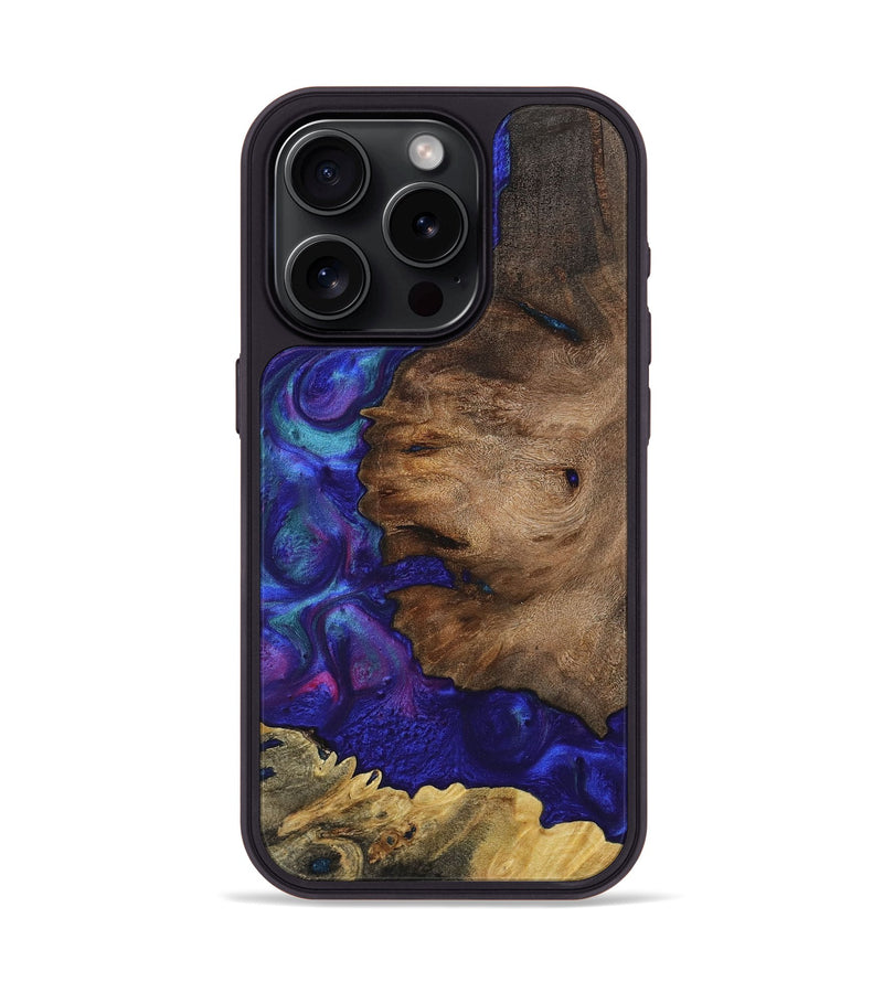 iPhone 15 Pro Wood+Resin Phone Case - Ismael (Purple, 720517)