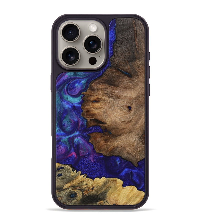 iPhone 16 Pro Max Wood+Resin Phone Case - Ismael (Purple, 720517)