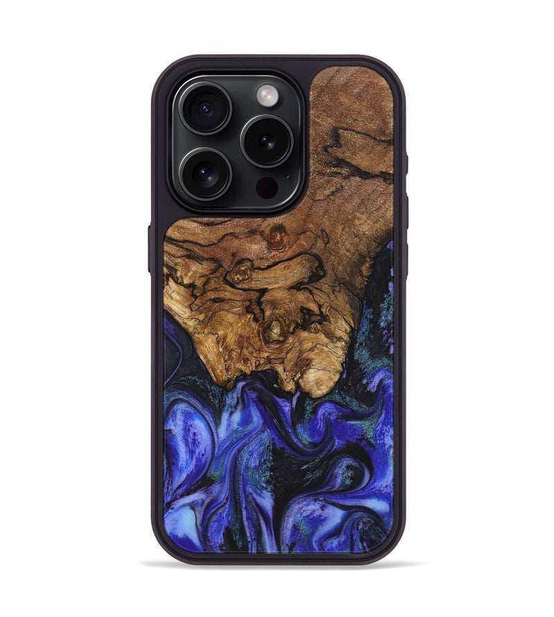 iPhone 15 Pro Wood+Resin Phone Case - Tamika (Purple, 720520)