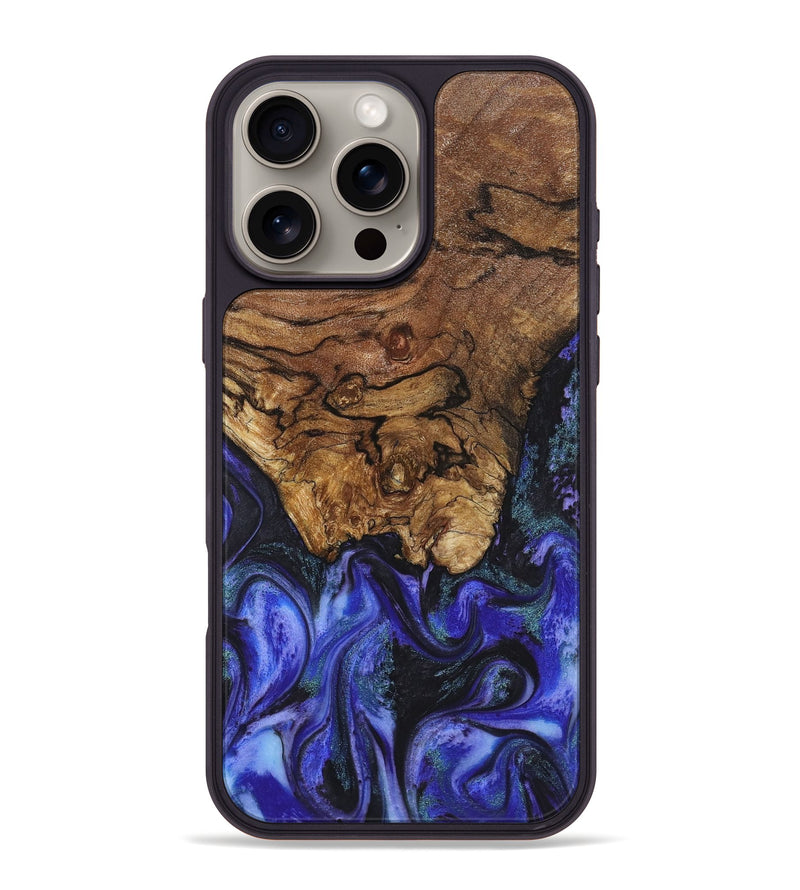 iPhone 16 Pro Max Wood+Resin Phone Case - Tamika (Purple, 720520)