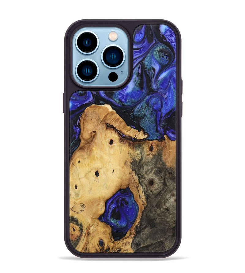 iPhone 14 Pro Max Wood+Resin Phone Case - Bobbi (Purple, 720523)