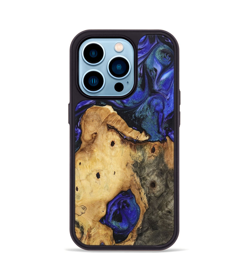 iPhone 14 Pro Wood+Resin Phone Case - Bobbi (Purple, 720523)