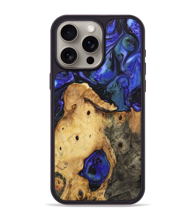 iPhone 15 Pro Max Wood+Resin Phone Case - Bobbi (Purple, 720523)