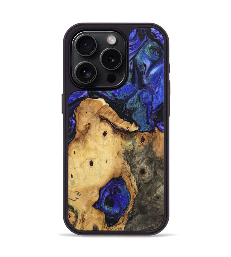 iPhone 15 Pro Wood+Resin Phone Case - Bobbi (Purple, 720523)