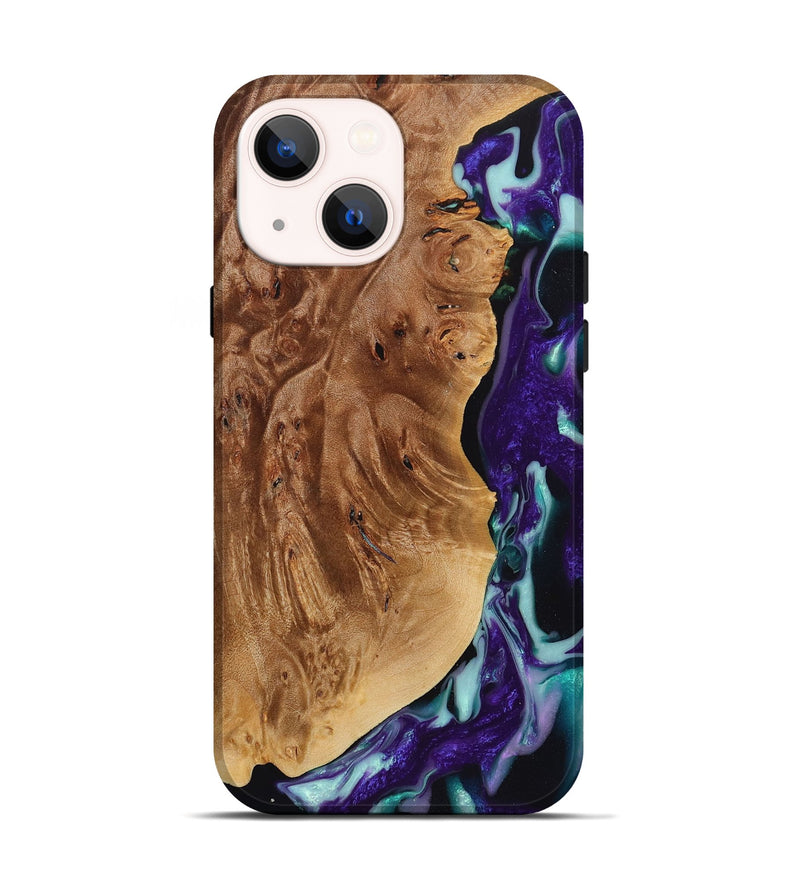 iPhone 14 Wood+Resin Live Edge Phone Case - Marcus (Purple, 720583)