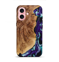 iPhone 16 Wood+Resin Live Edge Phone Case - Marcus (Purple, 720583)