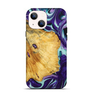 iPhone 14 Wood+Resin Live Edge Phone Case - Tammy (Purple, 720584)