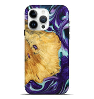 iPhone 15 Pro Max Wood+Resin Live Edge Phone Case - Tammy (Purple, 720584)