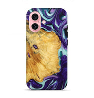 iPhone 16 Wood+Resin Live Edge Phone Case - Tammy (Purple, 720584)