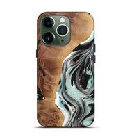 iPhone 13 Pro Wood+Resin Live Edge Phone Case - Janis (Black & White, 720586)