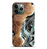 iPhone 13 Pro Max Wood+Resin Live Edge Phone Case - Janis (Black & White, 720586)