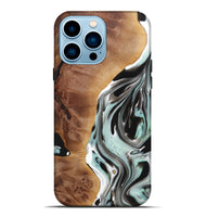 iPhone 14 Pro Max Wood+Resin Live Edge Phone Case - Janis (Black & White, 720586)