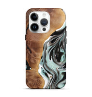 iPhone 15 Pro Wood+Resin Live Edge Phone Case - Janis (Black & White, 720586)