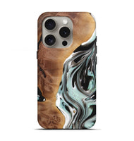 iPhone 16 Pro Wood+Resin Live Edge Phone Case - Janis (Black & White, 720586)